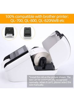 Label KINGDOM Replace For Brother Dk-1202 (2-3/7" X 4") Die-Cut White Paper Shipping Label For Ql 820Nwb Ql-700 Printer, 300 Labels 1 Roll, (4 Rolls+ 1 Frame)  - Image 3