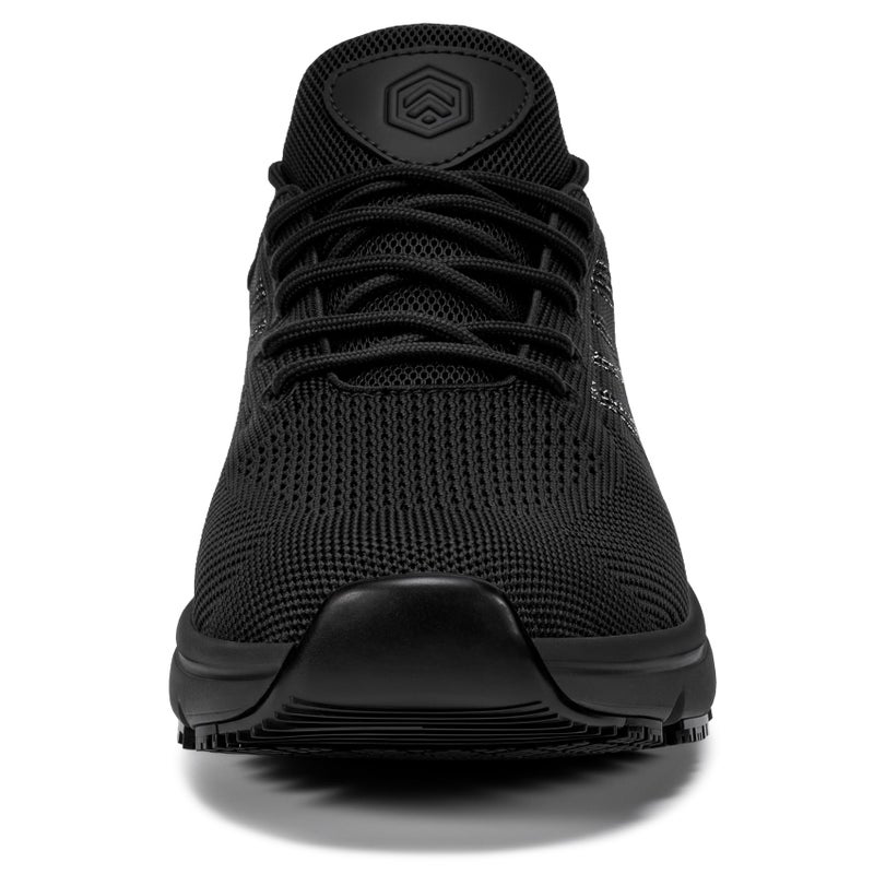 LARNMERN Mens Non Slip Work Shoes Water Resistant Walking Sneakers Zapatos Trabajo Waterproof Food Service Comfortable Chef Kitchenï¼ˆSilver Silk Blackï¼Œ12ï¼‰ - Image 4