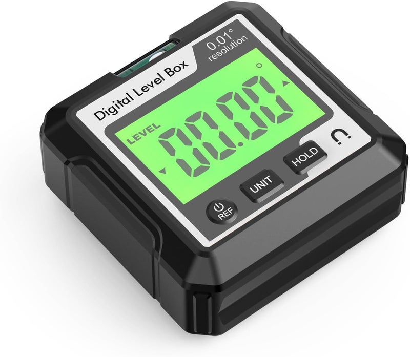 Digital Angle Finder Tool, Electronic Level with Magnetic Base, LCD Bubble Level, Compact Red Black White - Accurate Measurements, Angle Slope Conversion, Ideal for Woodworking (Black) - Image 4
