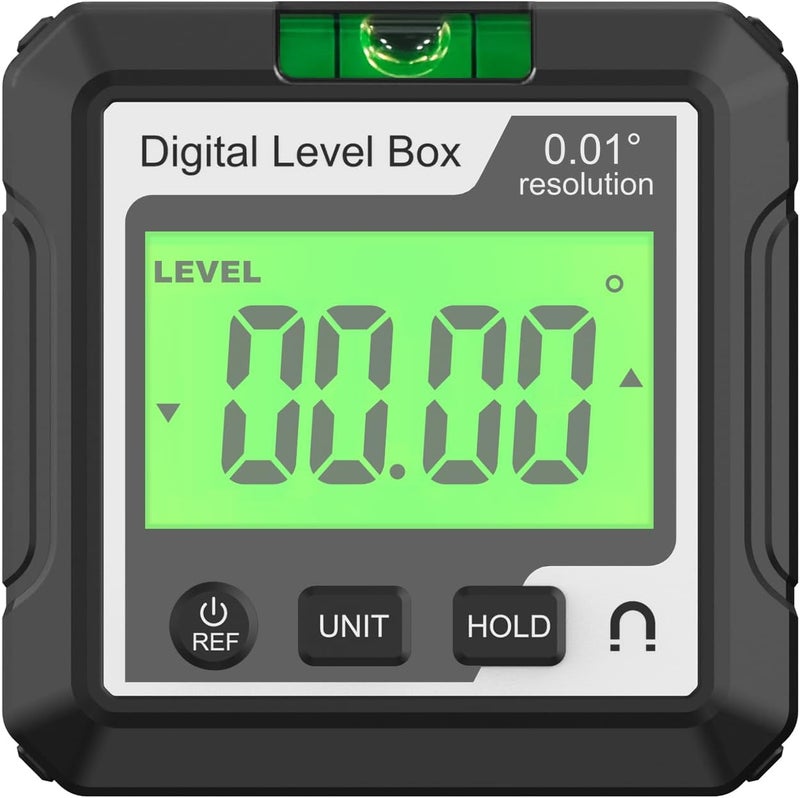 Digital Angle Finder Tool, Electronic Level with Magnetic Base, LCD Bubble Level, Compact Red Black White - Accurate Measurements, Angle Slope Conversion, Ideal for Woodworking (Black) - Image 3