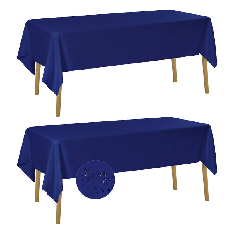 Fokitut 2 Pack Waterproof Rectangle Tablecloth 60x120 InchStain Resistant and Wrinkle Polyester Table Cloth Fabric Table Cover for Kitchen Dining Wedding Party Holiday DinnerRoyal Blue