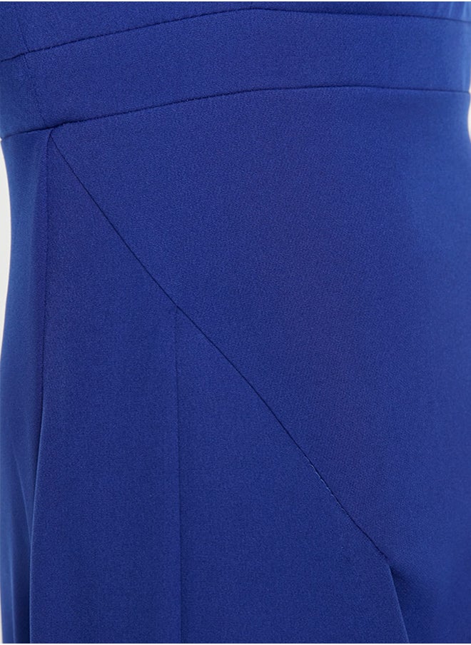 trendyol - Sax Evening Dress With A slit and Decollete TPRSS19FZ0511 - Image 1