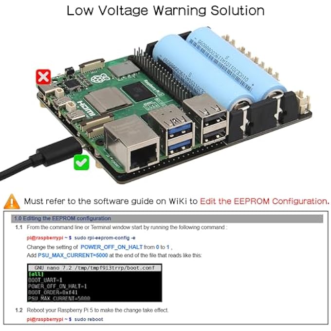 X1201 ULTRA-THIN 18650 UPS SHIELD FOR RASPBERRY PI 5, WITH MAX 5.1V 5A OUTPUT & AUTO POWER ON & SAFE SHUTDOWN & POWER LOSS DETECTION FUNCTION - Image 3