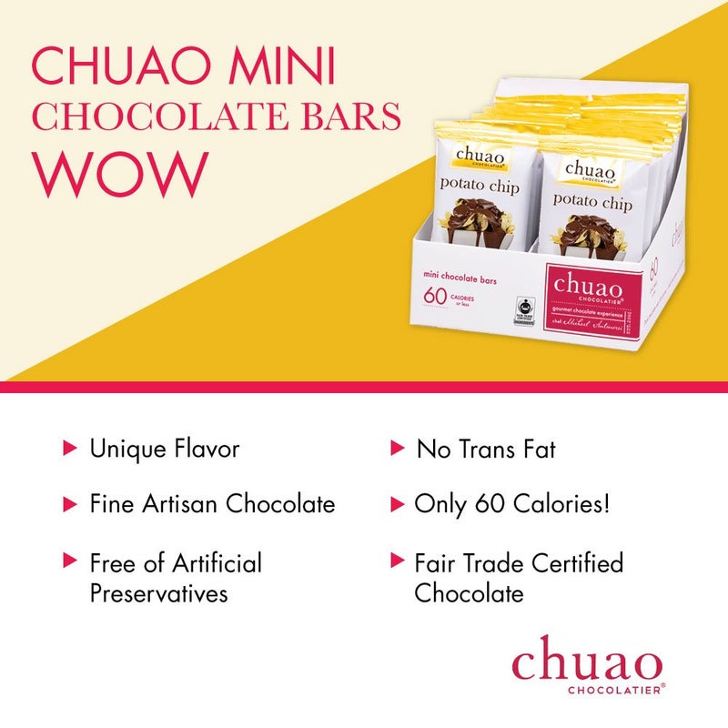 Chuao Chocolatier Potato Chip Milk Chocolate Mini Bars | Gourmet No Preservatives | For Gift Baskets, Christmas, Birthday, Thank You, Care Package | 24 Pack, 0.39 oz Each - Image 4
