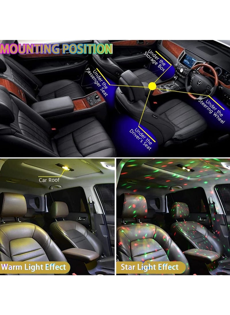 Car Interior LED Lights, USB Ambient Light for Car Interior Accessories Kits,Floor Footwell Under Dash Lighting Remote Control Red Yellow Blue Purple Pink Cool Car Interior RGB Light(2 Pack) - Image 5