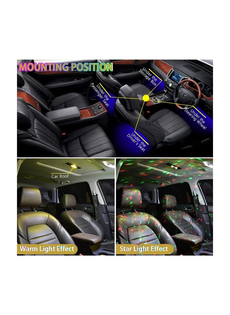 Car Interior LED Lights, USB Ambient Light for Car Interior Accessories Kits,Floor Footwell Under Dash Lighting Remote Control Red Yellow Blue Purple Pink Cool Car Interior RGB Light(2 Pack) - Image 4