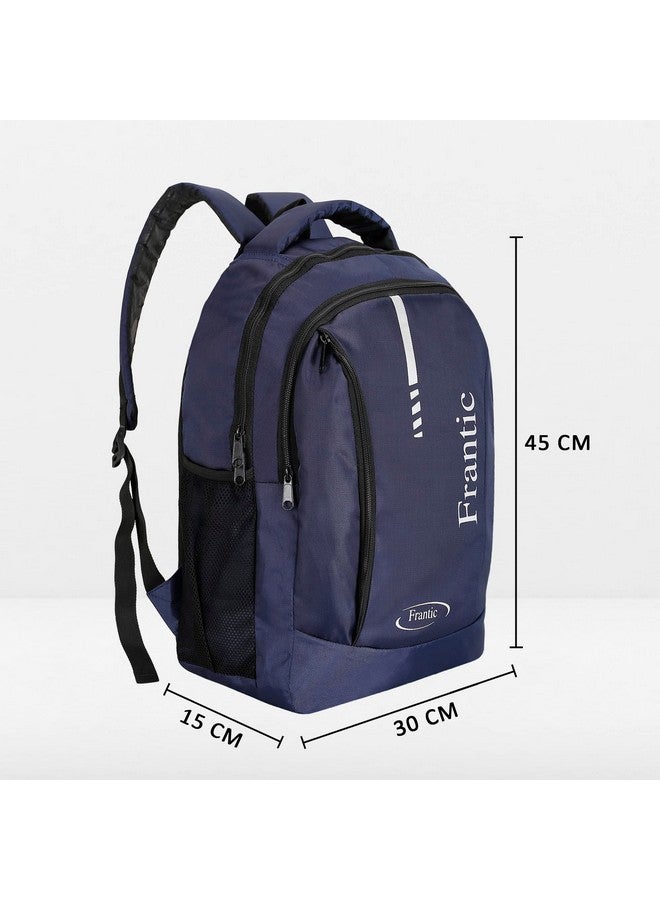 فرانتك حقيبة ظهر من البوليستر مقاومة للماء للرجال/النساء للسفر والأعمال والمدرسة الجامعية مع سحاب ناعم وحقيبة خفيفة الوزن كاجوال Bp_009_Blue - Image 5