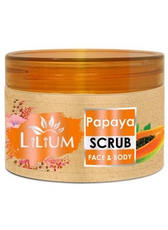 LILIUM Skin Smoothening Face & Body Papaya Scrub 250G With Papaya Extracts & Almond Oil  - Image 1