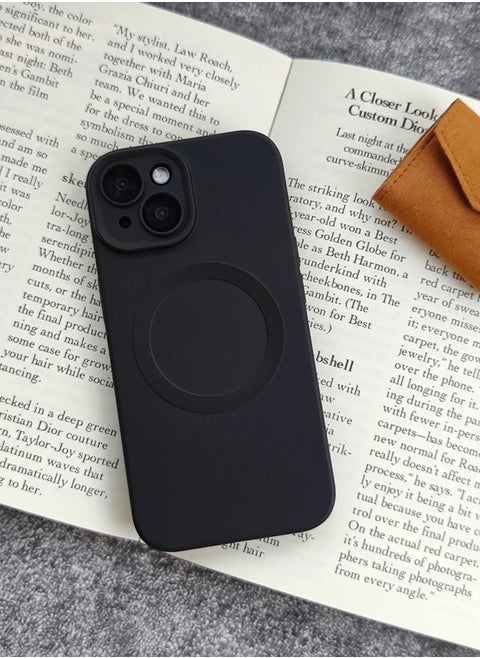 iPhone 14 Case, Matte Magnetic Phone Cases with Camera Lens Protector [Compatible with MagSafe] Soft TPU Slim Shockproof Protective Cover