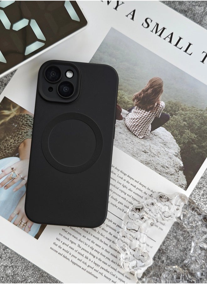 ShebSheb - iPhone 14 Case, Matte Magnetic Phone Cases with Camera Lens Protector [Compatible with MagSafe] Soft TPU Slim Shockproof Protective Cover - Image 1