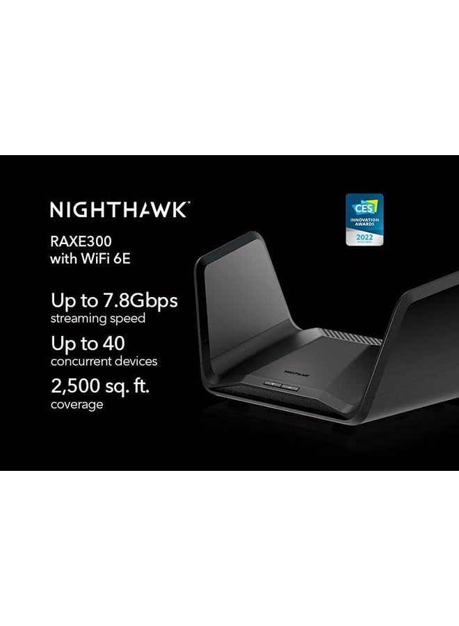 نت جير راوتر نايت هوك AXE7800 AX8 ثلاثي النطاق WiFi 6E، أسود (RAXE300-100APS) - Image 2