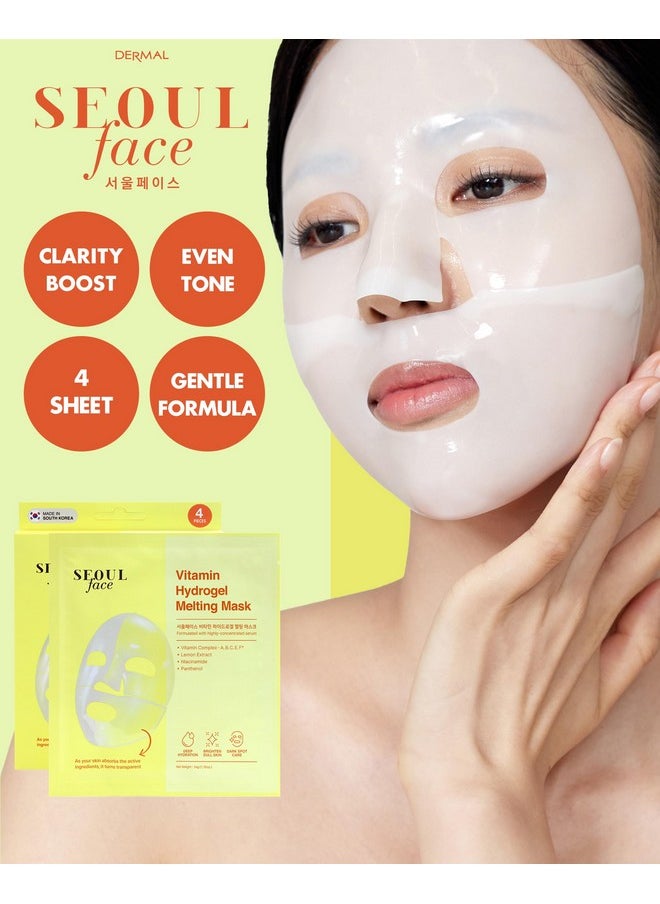 DERMAL - DERMAL Vitamin Hydrogel Melting Jelly Gel Mask 4ea - Korean Overnight Face Mask with Vitamin Complex - Anti Aging & Evens Skin for Radiant Skin - Korean Skincare - Image 1