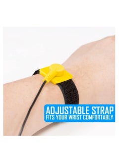 Alissa Anti Static Wrist Strap 5 Pack Yellow Adjustable ESD Wrist Band Fits Your Wrist Comfortably Grounding Bracelet to Protect Your PC Computer or Electronics from Static Electricity  - Image 3