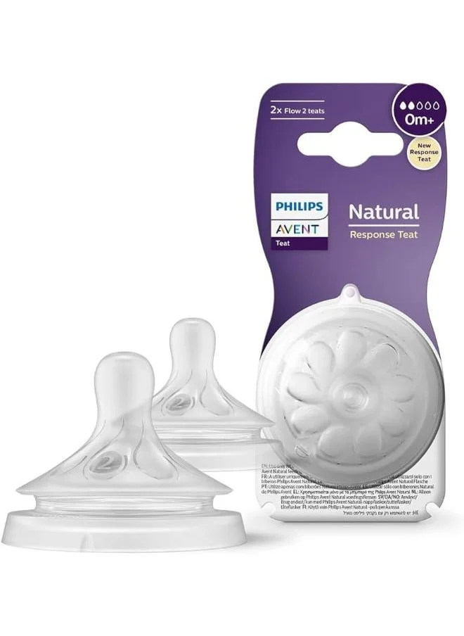 PHILIPS AVENT Avent Natural Response Nipple Flow 2 (0M+) - 2 Pack