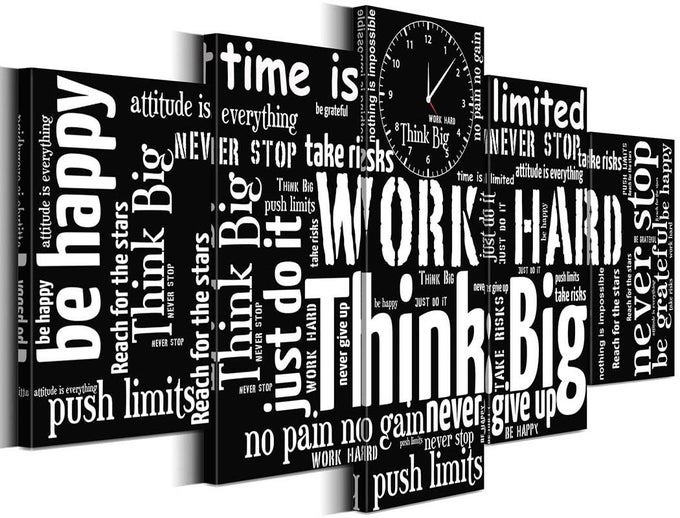 INSPIRATIONAL QUOTES WALL ART CANVAS PICTURE BLACK WHITE POSITIVE WORDS PAINTING FOR LIVING ROOM OFFICE BEDROOM DECOR LARGE