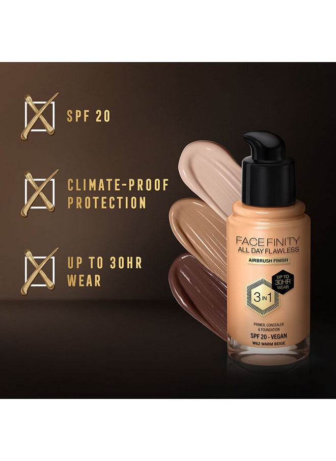 Max Factor - Facefinity All Day Flawless Foundation - W62 Warm Beige - Image 1