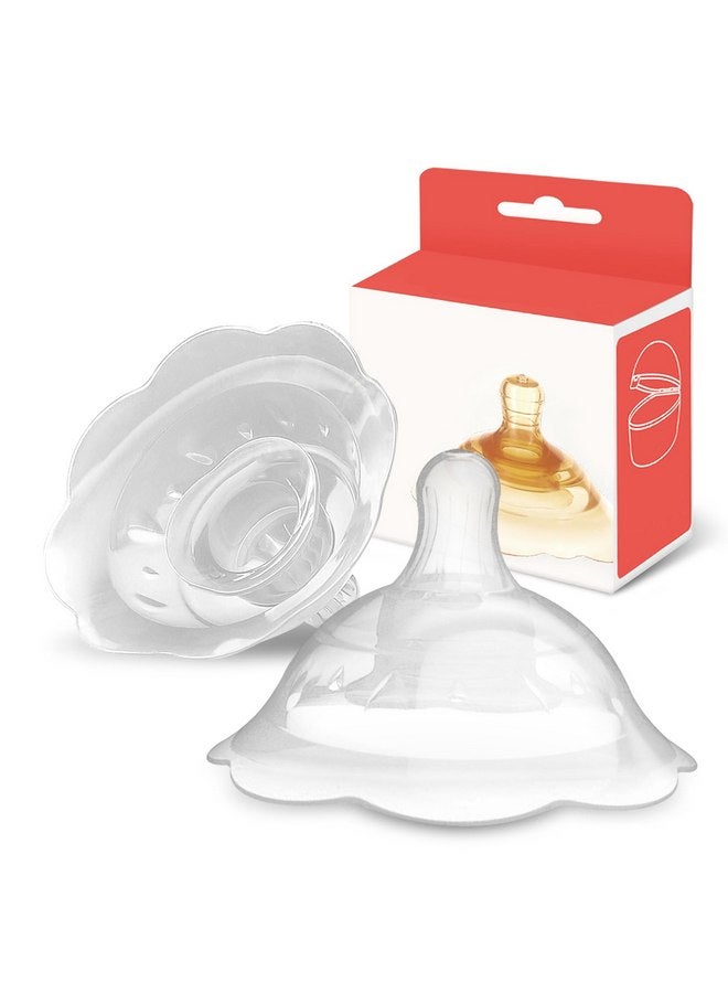 Elfzone Elfzone Nipple Shields for Nursing Newborn - 2 Packs - Silicone Breast Shields Nursing Caps for Breastfeeding Baby and Mommy Breast Shell, White - Image 1