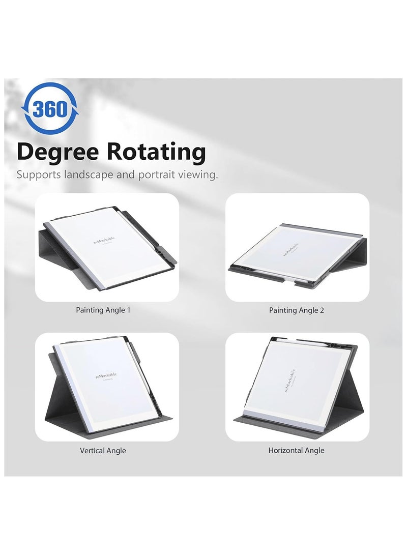 general Case Compatible with Remarkable Paper Pro 11.8 inch 2024 Multi Viewing Adjustable Folding Book Folio Cover with Built-in Pen Holder for Remarkable Paper Pro 11.8 - Image 4