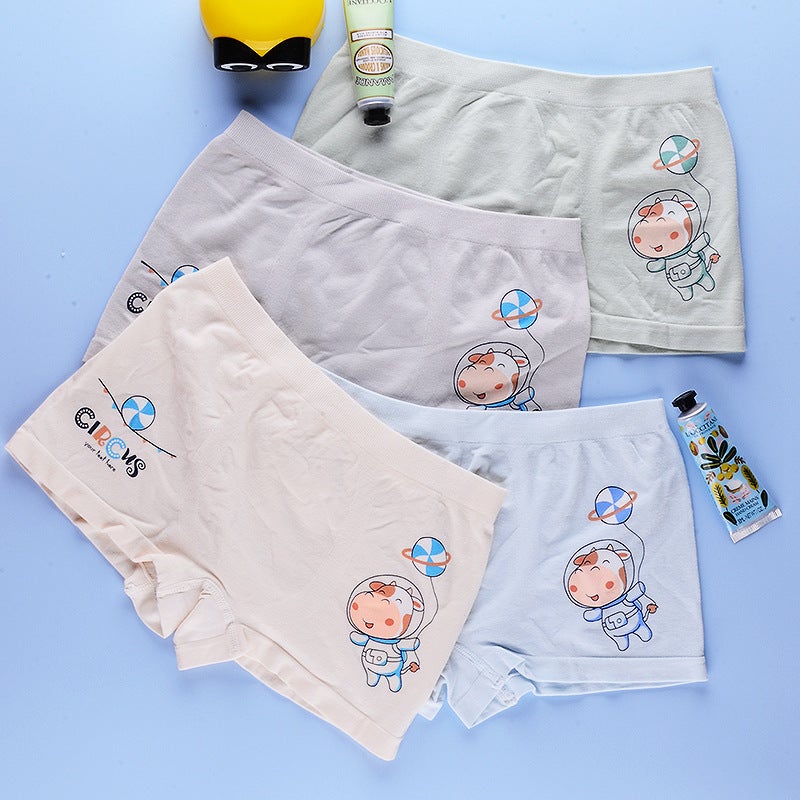 Single Pack Seamless Combed Cotton Boys' Underwear Pure Modal Cotton Medium And Large Children'S Boxer Briefs For Boys - Image 3