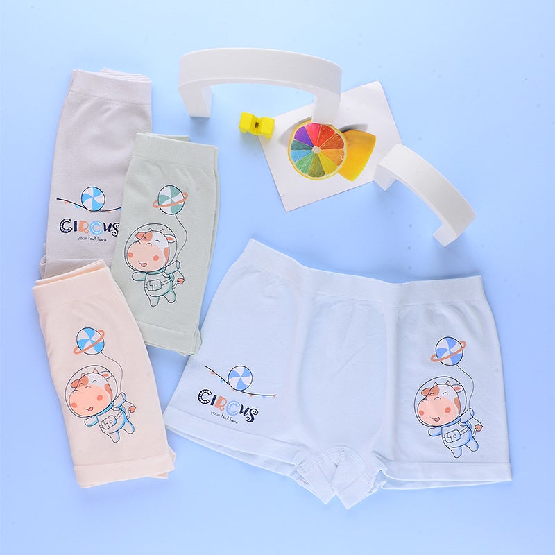 Single Pack Seamless Combed Cotton Boys' Underwear Pure Modal Cotton Medium And Large Children'S Boxer Briefs For Boys - Image 2