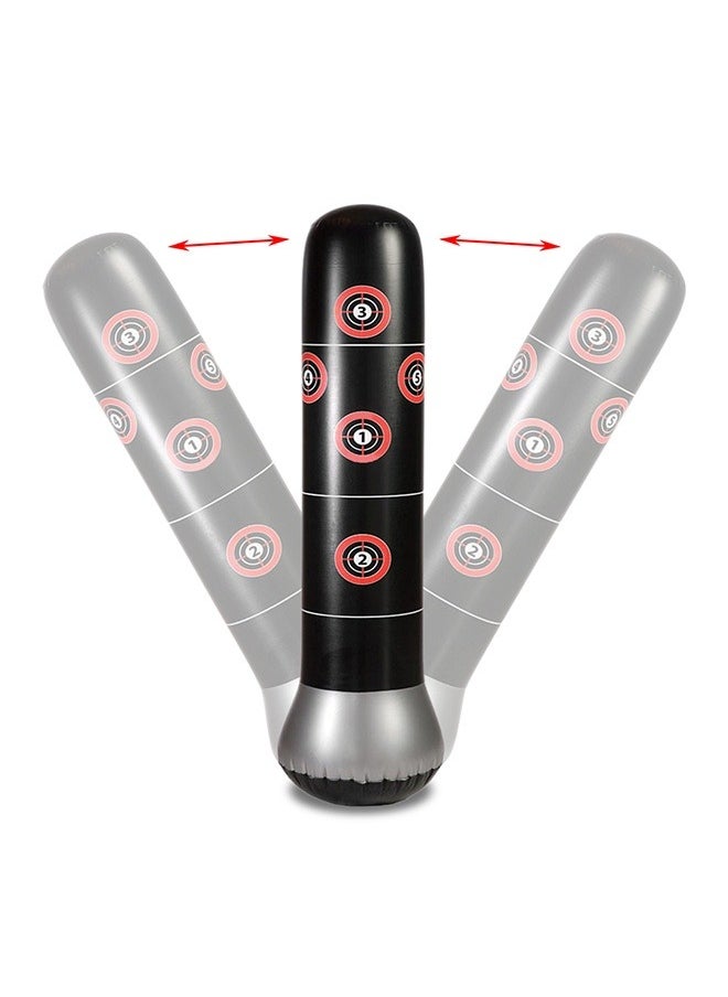 yongsheng Inflatable Kids Punching Bag, Heavy Duty Punching Bag for Adults Boxing Punching Bop Bag Freestanding Punch Bags Kick Training Bag for Fitness Exercise Home Office Gym, Black,Freestanding Punching Bag  - Image 2