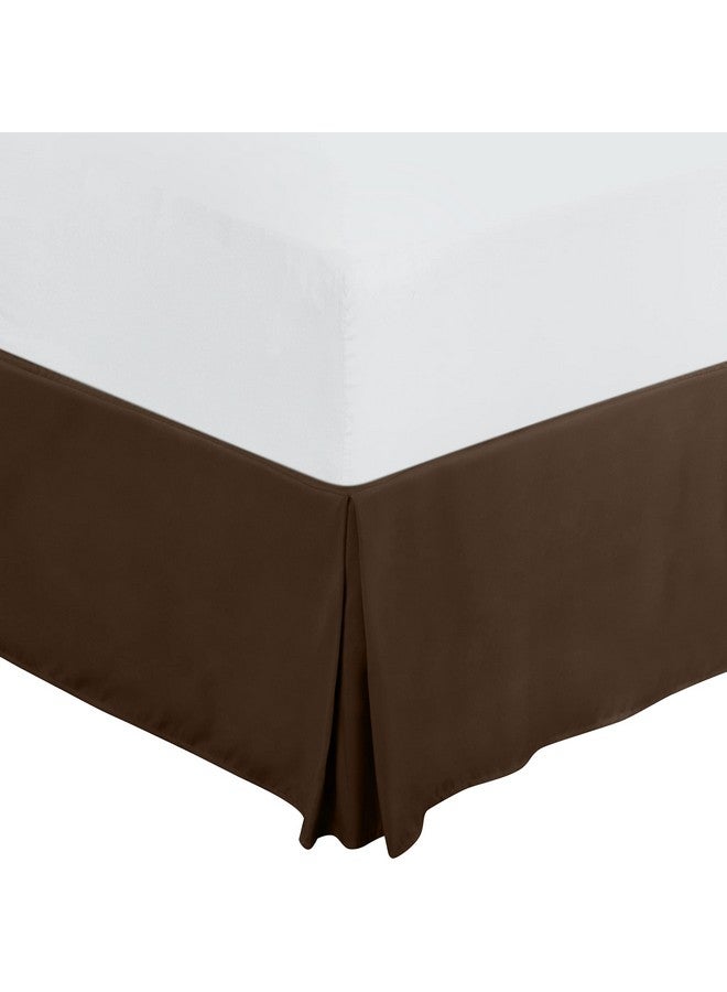 Utopia Bedding Queen Bed Skirt - Soft Quadruple Pleated Ruffle - Easy Fit with 16 Inch Tailored Drop - Hotel Quality, Shrinkage and Fade Resistant (Queen, Brown) - Image 1