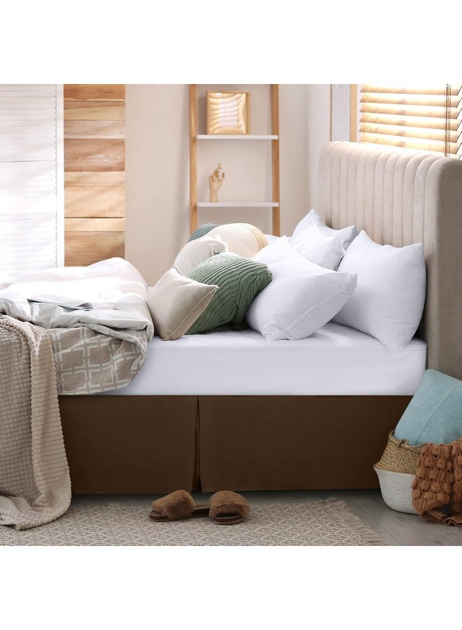 Utopia Bedding Queen Bed Skirt - Soft Quadruple Pleated Ruffle - Easy Fit with 16 Inch Tailored Drop - Hotel Quality, Shrinkage and Fade Resistant (Queen, Brown) - Image 4