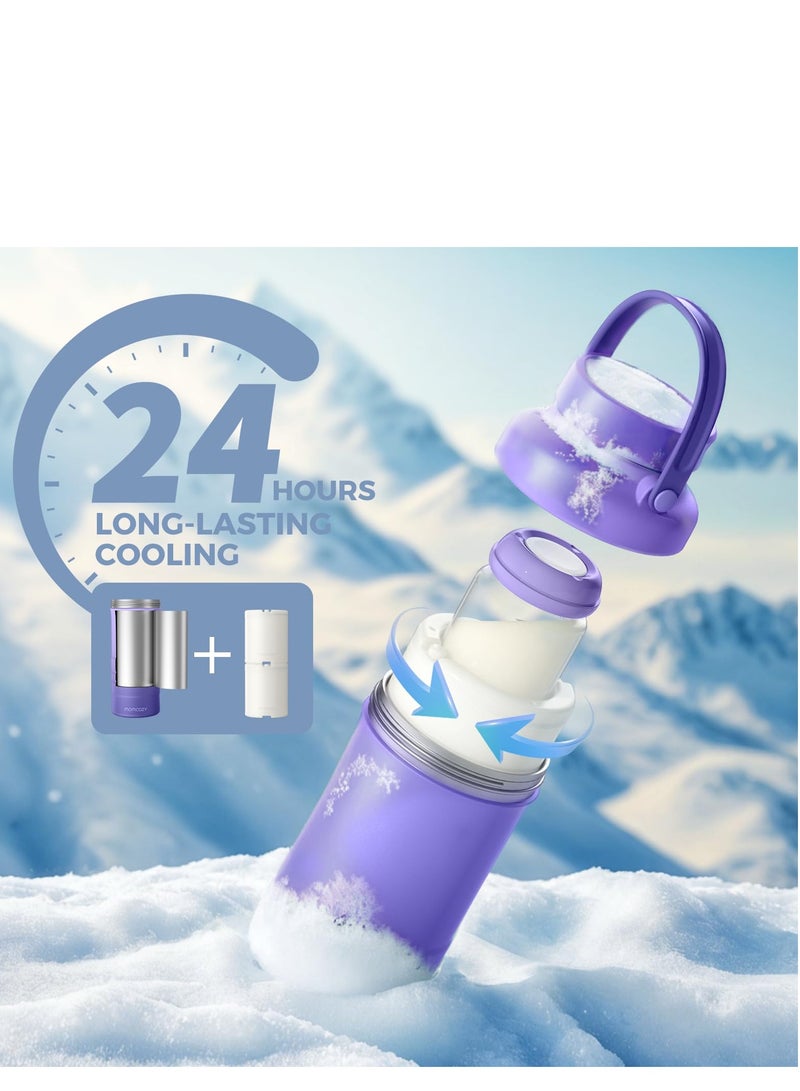 Momcozy Portable Breast Milk Cooler Larger Capacity Travel Breastmilk Chiller With 2 Piece Baby Bottles - Image 3