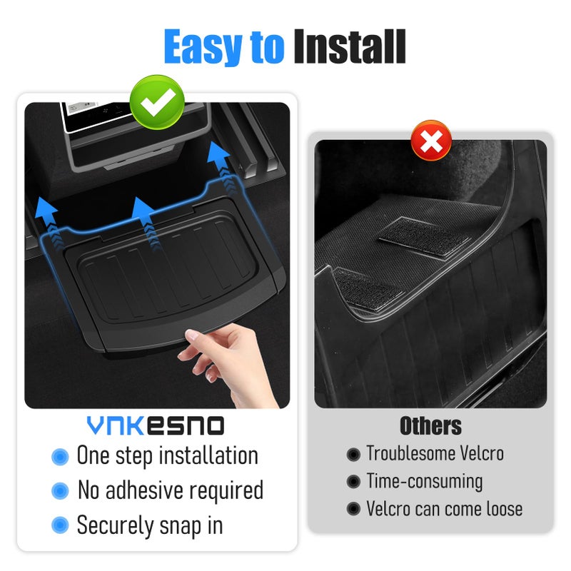 vnkesno 2026 Upgrade Rear Center Console Organizer for Tesla 2025-2026 Model Y Juniper Accessories, Partitioned Storage & Stable Installation, Seat Backseat Storage Trash Can Bin for Tesla Model Y Juniper - Image 3