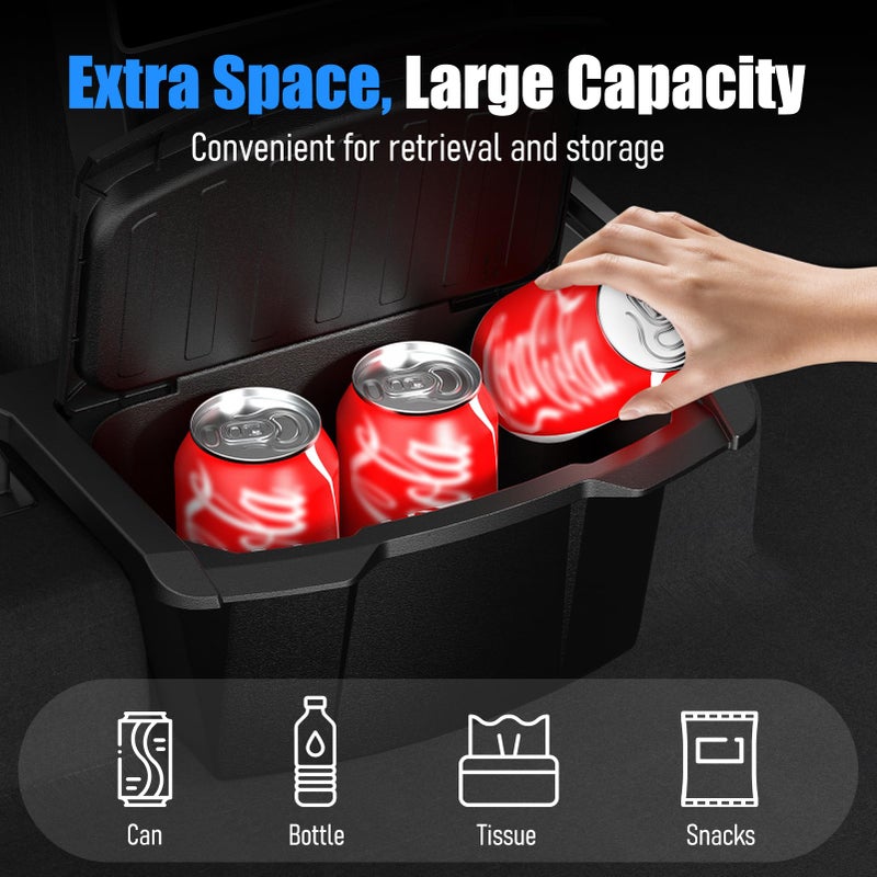 vnkesno 2026 Upgrade Rear Center Console Organizer for Tesla 2025-2026 Model Y Juniper Accessories, Partitioned Storage & Stable Installation, Seat Backseat Storage Trash Can Bin for Tesla Model Y Juniper - Image 2