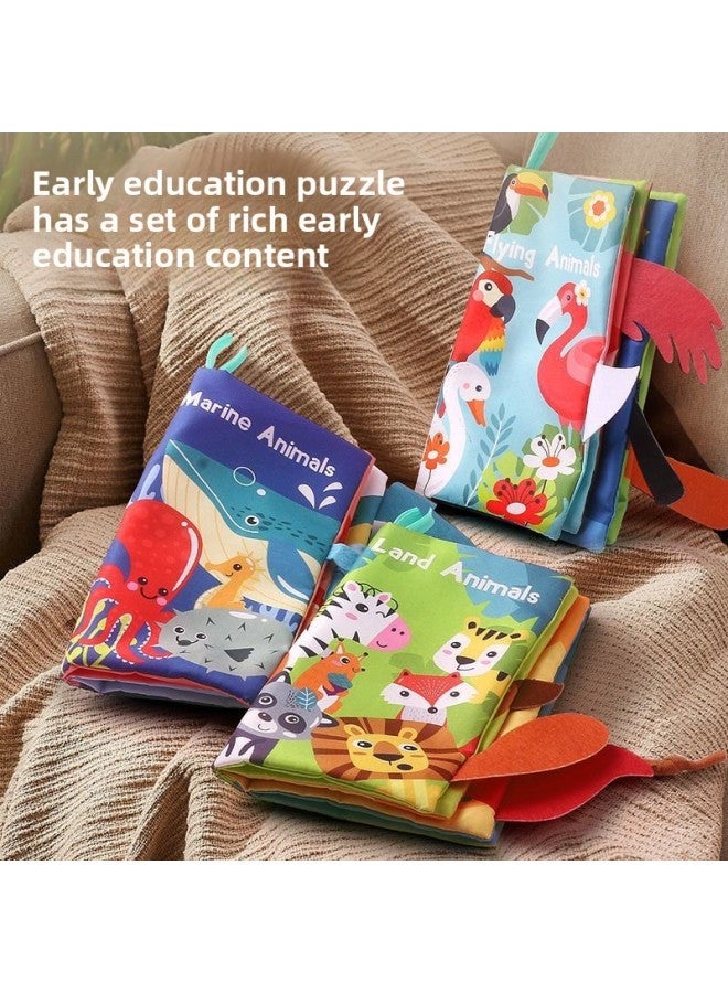 Tear And Tear Books, Cloth Books, Tear And Wash Hands, Tear Cloth Books, Baby Can Bite Baby Early Education Toys, 6-12 Months, Foreign Trade-Color:Upgraded 14-sided (animal) + Tail Cloth Book-Specification:Single Product