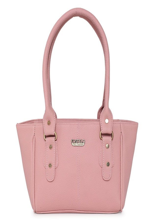 Fostelo Women's Julia Satchel Tote Handbag for Women | Tote Bag for Work | Ladies Purse | Stylish Shoulder Bag | Gift For Women | Light Pink - Image 1