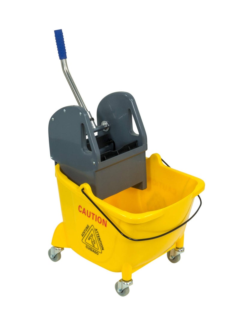 32L Cleaning Trolley Cleaning Bucket with Large Capacity Portable Driving Bucket with Roll Water Shield Handle Waste Water Outlet - Image 1