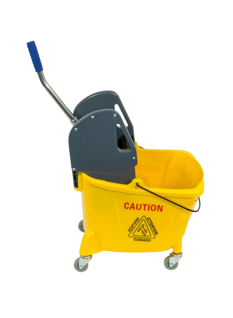 32L Cleaning Trolley Cleaning Bucket with Large Capacity Portable Driving Bucket with Roll Water Shield Handle Waste Water Outlet - Image 4