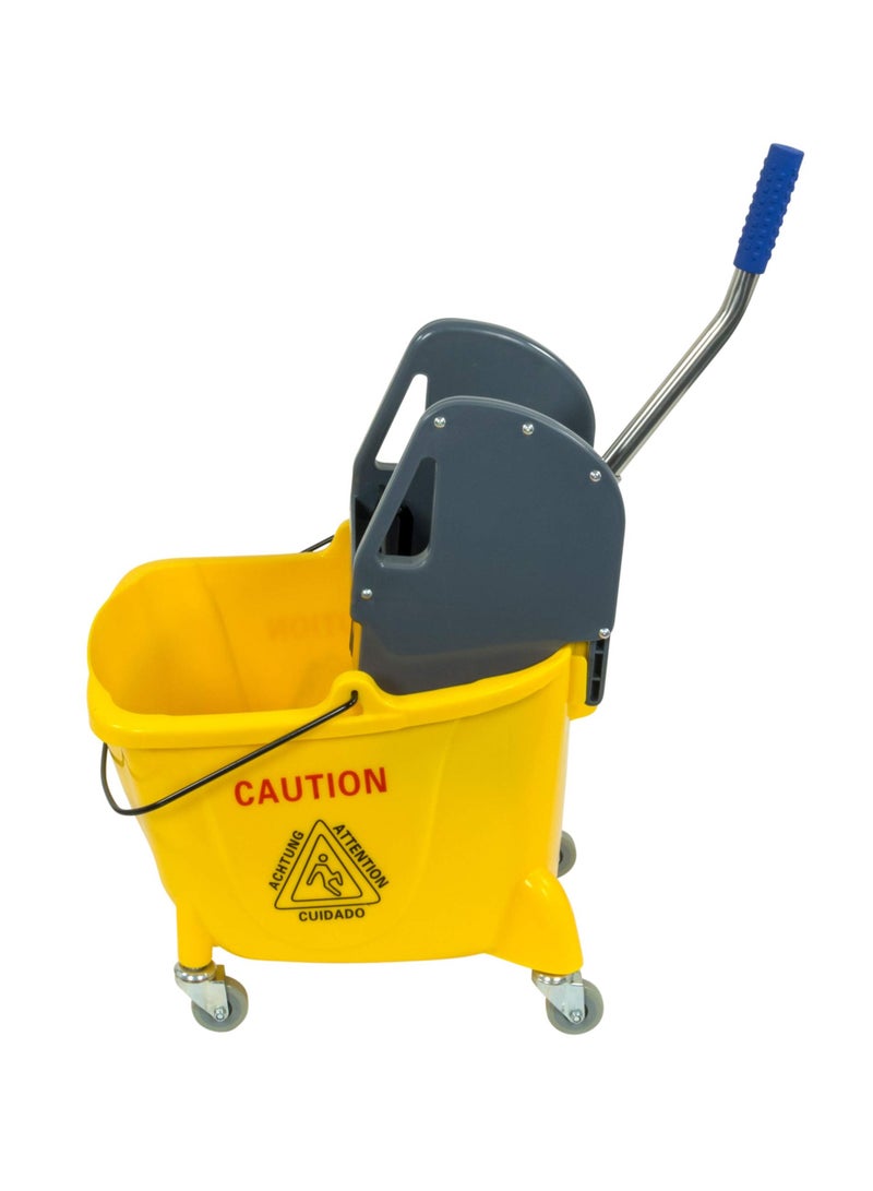 32L Cleaning Trolley Cleaning Bucket with Large Capacity Portable Driving Bucket with Roll Water Shield Handle Waste Water Outlet - Image 2