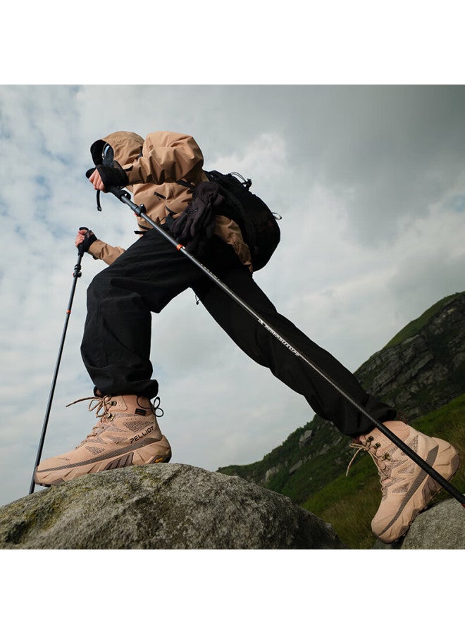 Pelliot Outdoor 3k Carbon Fiber Trekking Pole, Carbon Folding Ultra-light Climbing Cane, 16403644, Orange-red - Image 5
