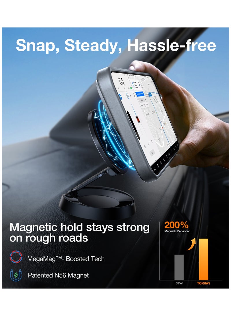 TORRAS Strong Magnetic & Seamless Stand for iPhone 16 Pro Case, [18N Mighty Magnetic] [12FT Mil-Grade Drop Tested] [Fit for MagSafe] Kickstand Protective Slim Phone Case for iPhone 16 Pro 6.3", Grey Titanium Grey - Image 3