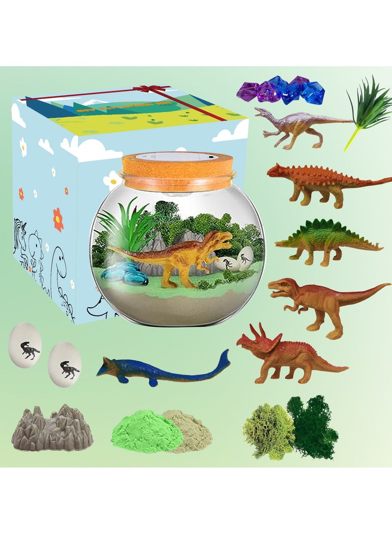 Dinosaur Gifts for Boys - Dinosaur Terrarium Kit for Kids - Birthday Gift for Boys Ages 4 5 6 7 8-12 Year Old - DIY Dinosaur Toys for Boys - Arts and Crafts Kit for Kids - Image 1
