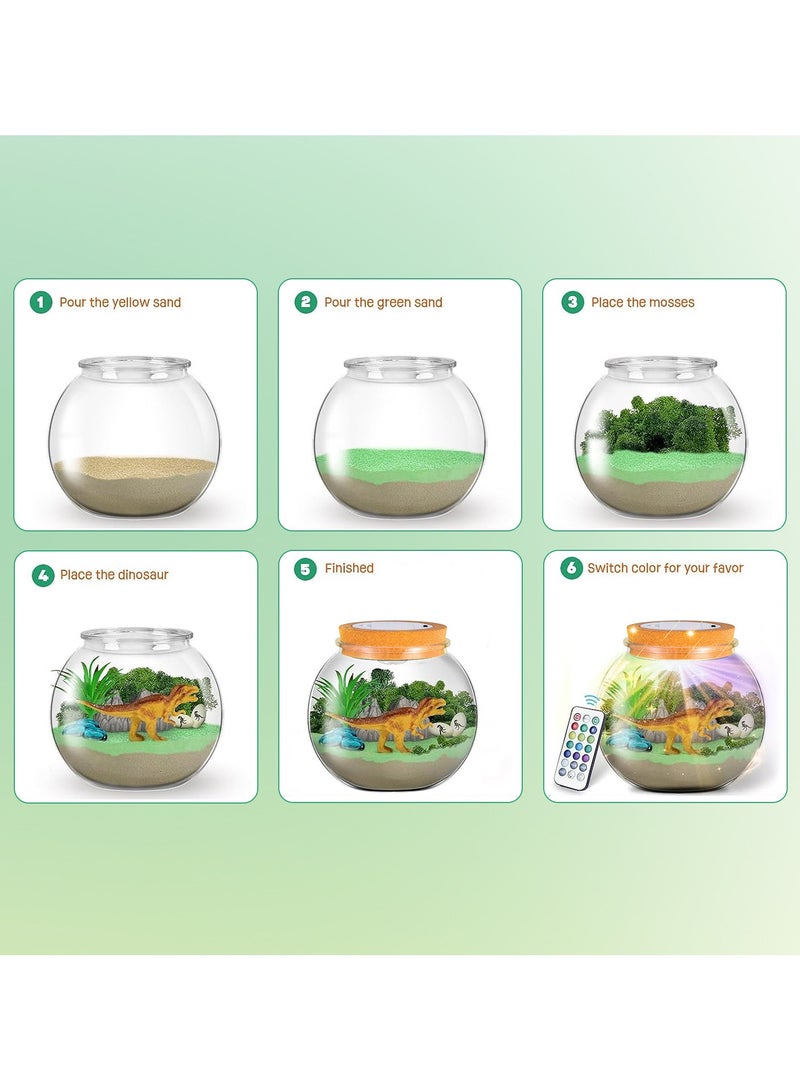 Dinosaur Gifts for Boys - Dinosaur Terrarium Kit for Kids - Birthday Gift for Boys Ages 4 5 6 7 8-12 Year Old - DIY Dinosaur Toys for Boys - Arts and Crafts Kit for Kids - Image 5