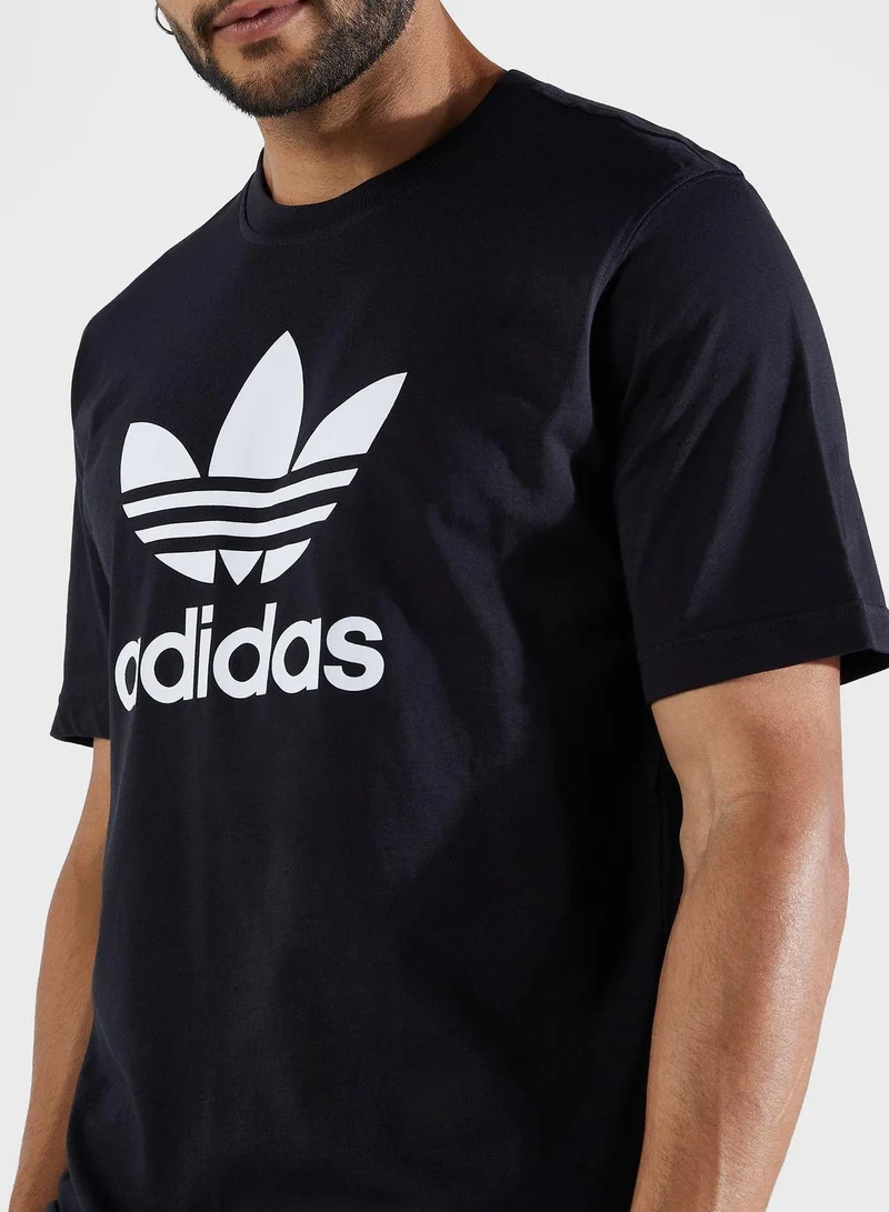Adidas Originals black Adicolor Trefoil T-Shirt for Men | Best Price UAE