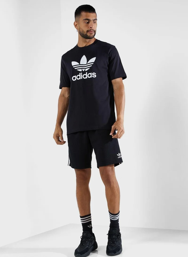 Adidas Originals black Adicolor Trefoil T-Shirt for Men | Best Price UAE