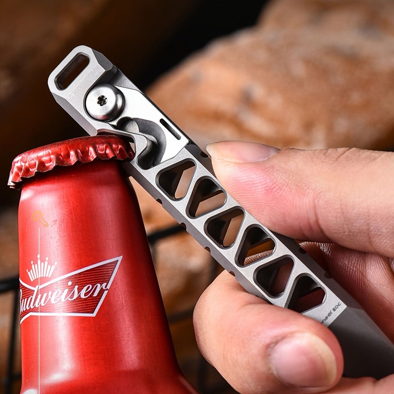 Dark Gray Titanium Alloy EDC Crowbar Multifunctional Pocket Pry Bar Outdoor Camping Tool - Image 2