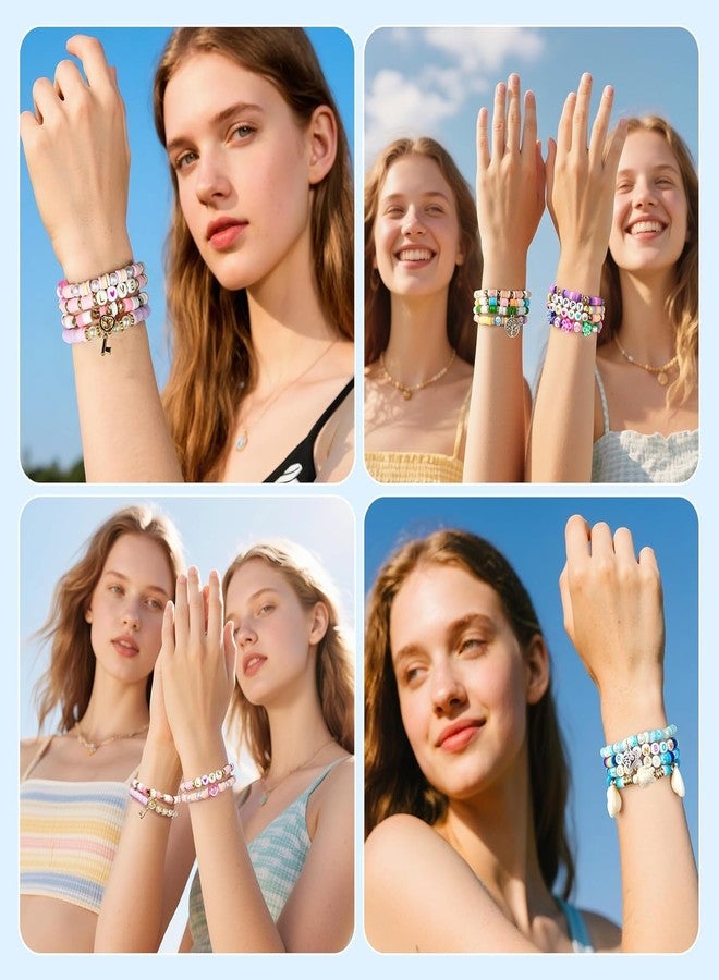 GEMSY مجموعة خرز بلاستيكي من GEMSY لصنع مجوهرات الأطفال، تتضمن أساور وقلائد وعصابات شعر وخواتم، مناسبة كهدية عيد ميلاد للفتيات الصغيرات من عمر 4 و5 و6 و7 سنوات، متعددة الألوان (JMK-01) (j kit 02) - Image 2