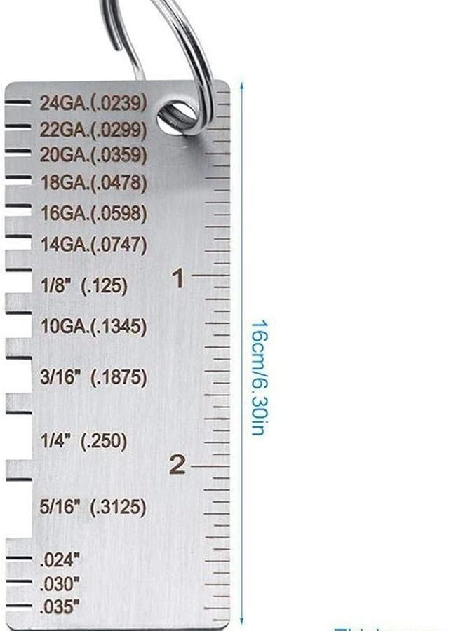 Double Side Scale Round Wire Cable Thickness Gauges Set AWG Standard Steel - Image 4