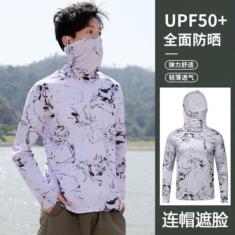 Qi Ta Summer Men's Ice Silk Quick-Dry Breathable Ultra-Thin Anti-Mosquito Fishing Shirt - Image 4