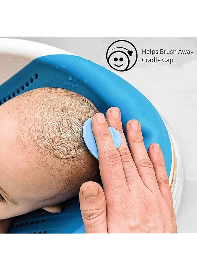 erorex - Baby Bath Brush 2 Pack Baby Silicone Bath Brush，Baby Cradle Cap Brush The Skinsoother Baby - Image 1