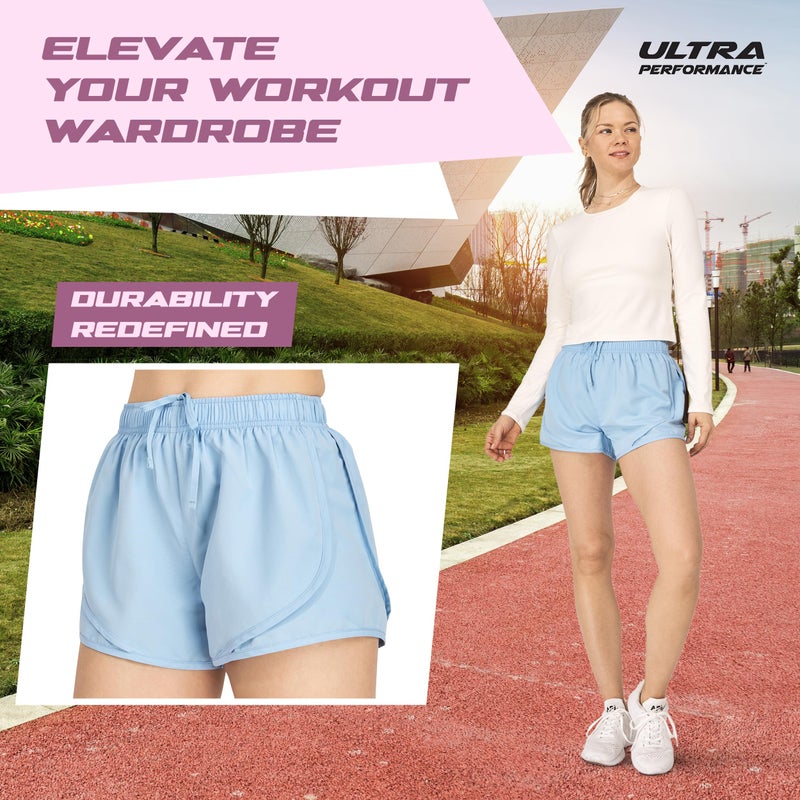 Ultra Performance Women's Running Shorts 4-Pack Athletic Workout Gym Shorts for Women, with Brief Liner - Image 4