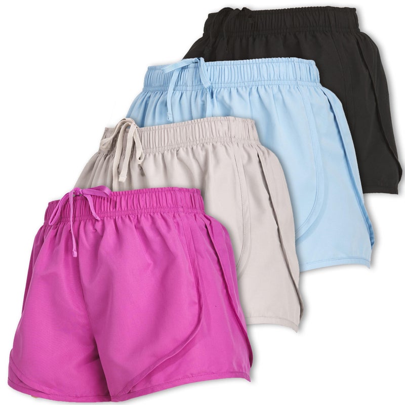 Ultra Performance Women's Running Shorts 4-Pack Athletic Workout Gym Shorts for Women, with Brief Liner - Image 1