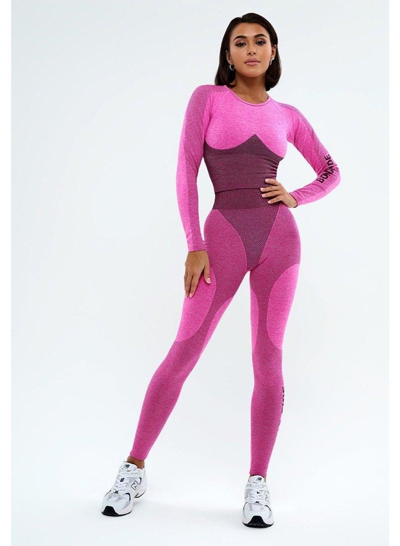 Bona Fide Majestic Rash Crop Top for Ladies – Pink - Image 2