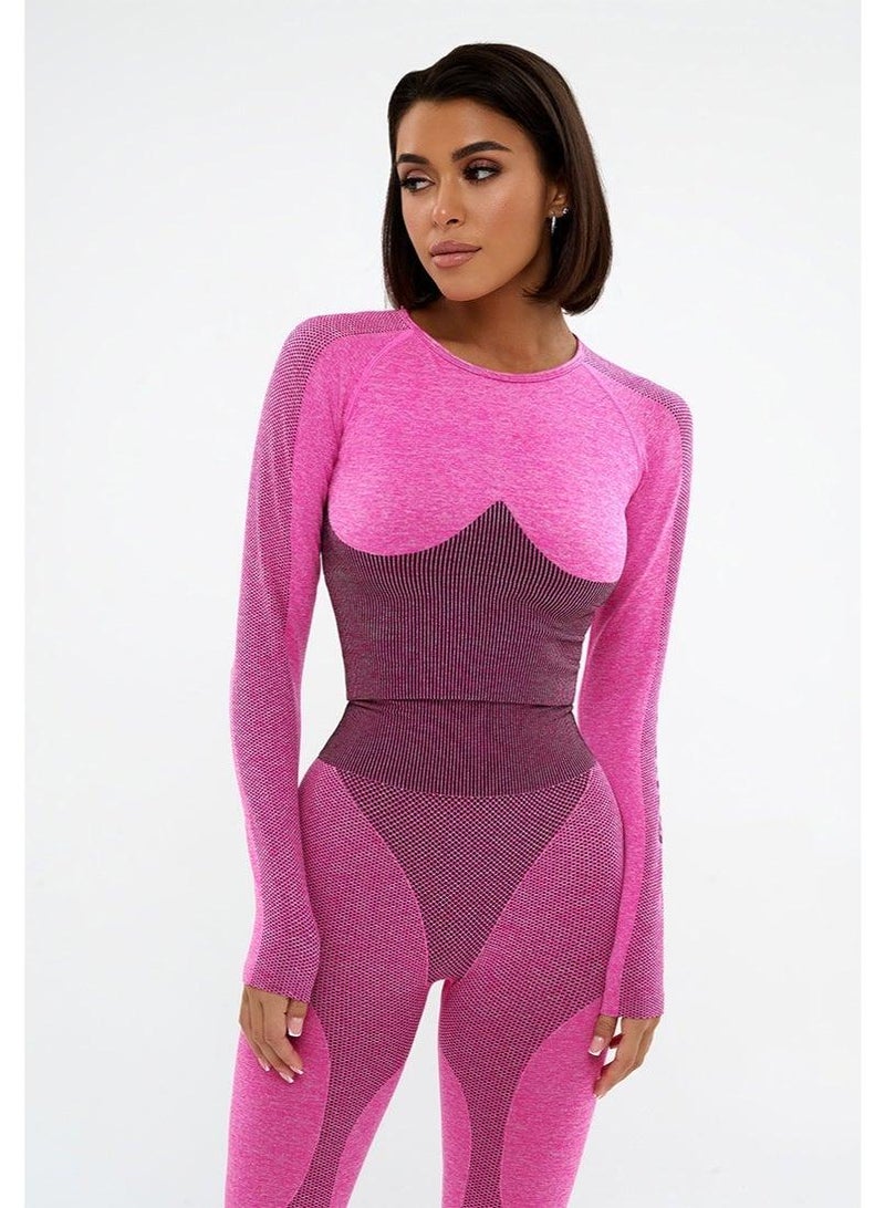 Bona Fide Majestic Rash Crop Top for Ladies – Pink - Image 5